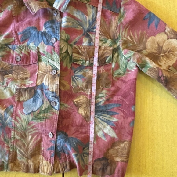 vintage denim esque jacket floral print - Picture 5 of 5